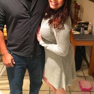 Grey Long Sleeve Knit Dress size L